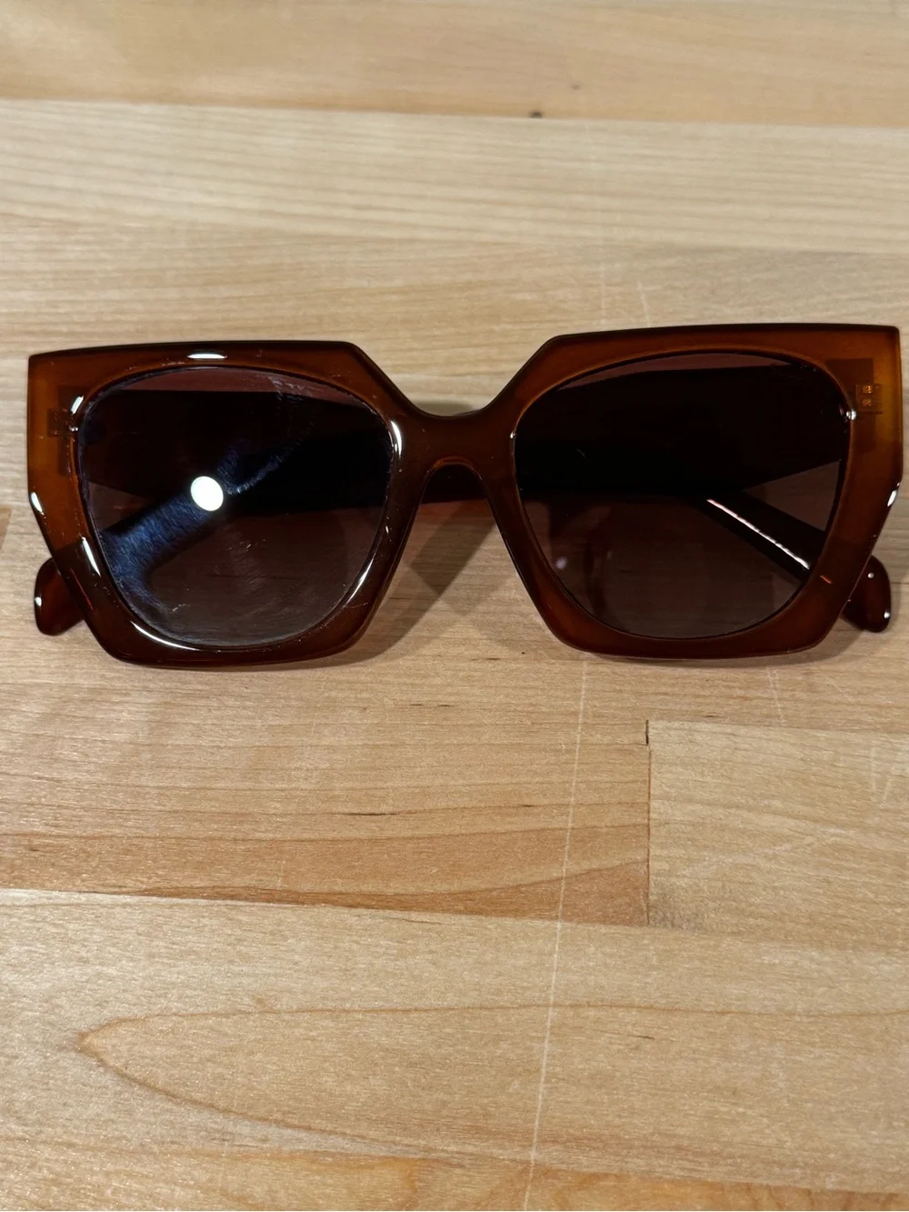 SOJOS Women's Brown Cat-Eye Sunglasses - Fashion Polarized Shades